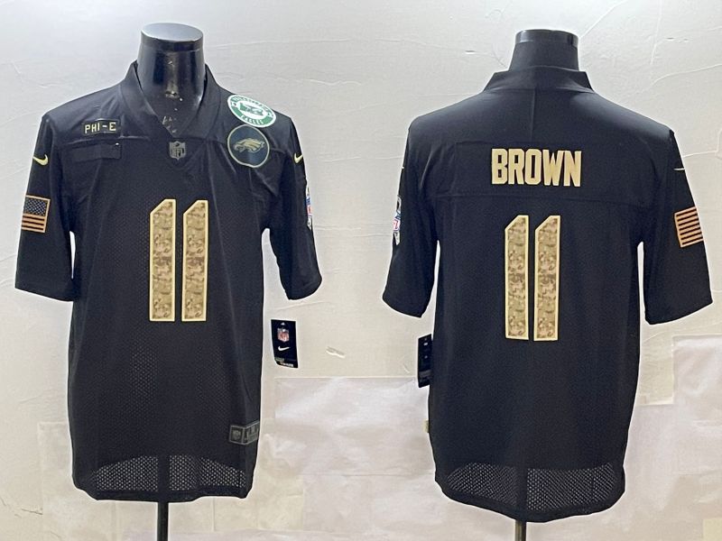 Men Philadelphia Eagles #11 Brown Black 2025 Nike Salute to Service Limited NFL Jersey style 4->philadelphia eagles->NFL Jersey